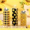 3PCS Sunflower Bee Table Decor – Wooden Block Signs, Black & Yellow Buffalo Plaid Farmhouse Tiered Tray Centerpieces for Summer, Bee Festival, Home, Kitchen & Office Rustic Decor
